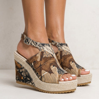 Wenna Faye | Patterned Wedge Slingback Heel