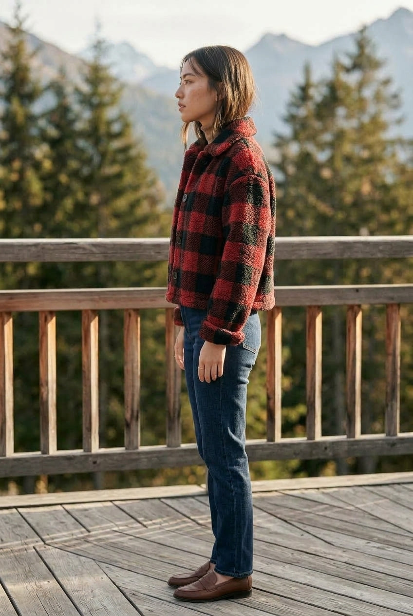 Sofina | Plaid Button Jacket