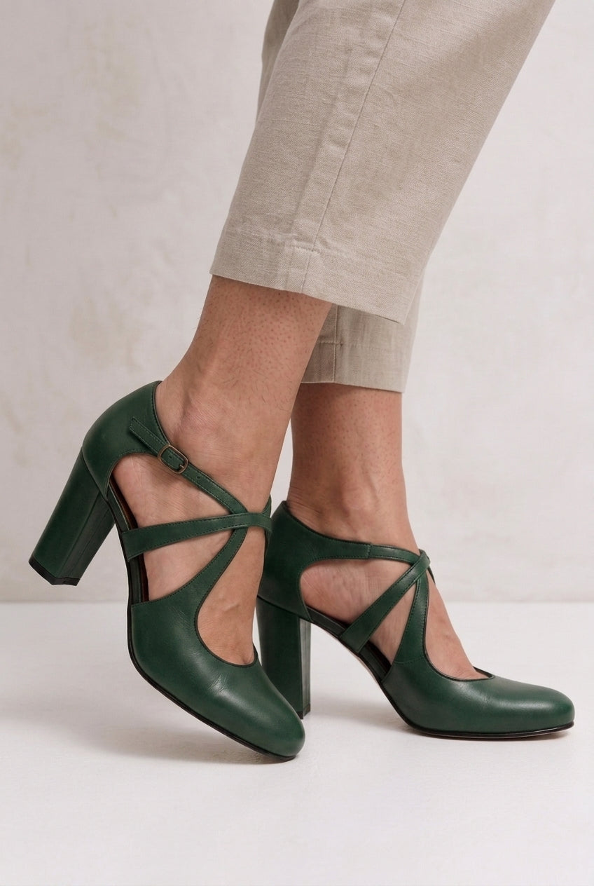 Elegant Comfort Strap Heels for Women, Block Heel with Secure Strap & Shock-Absorbing Sole, for Work, Casual, Dressy & E
