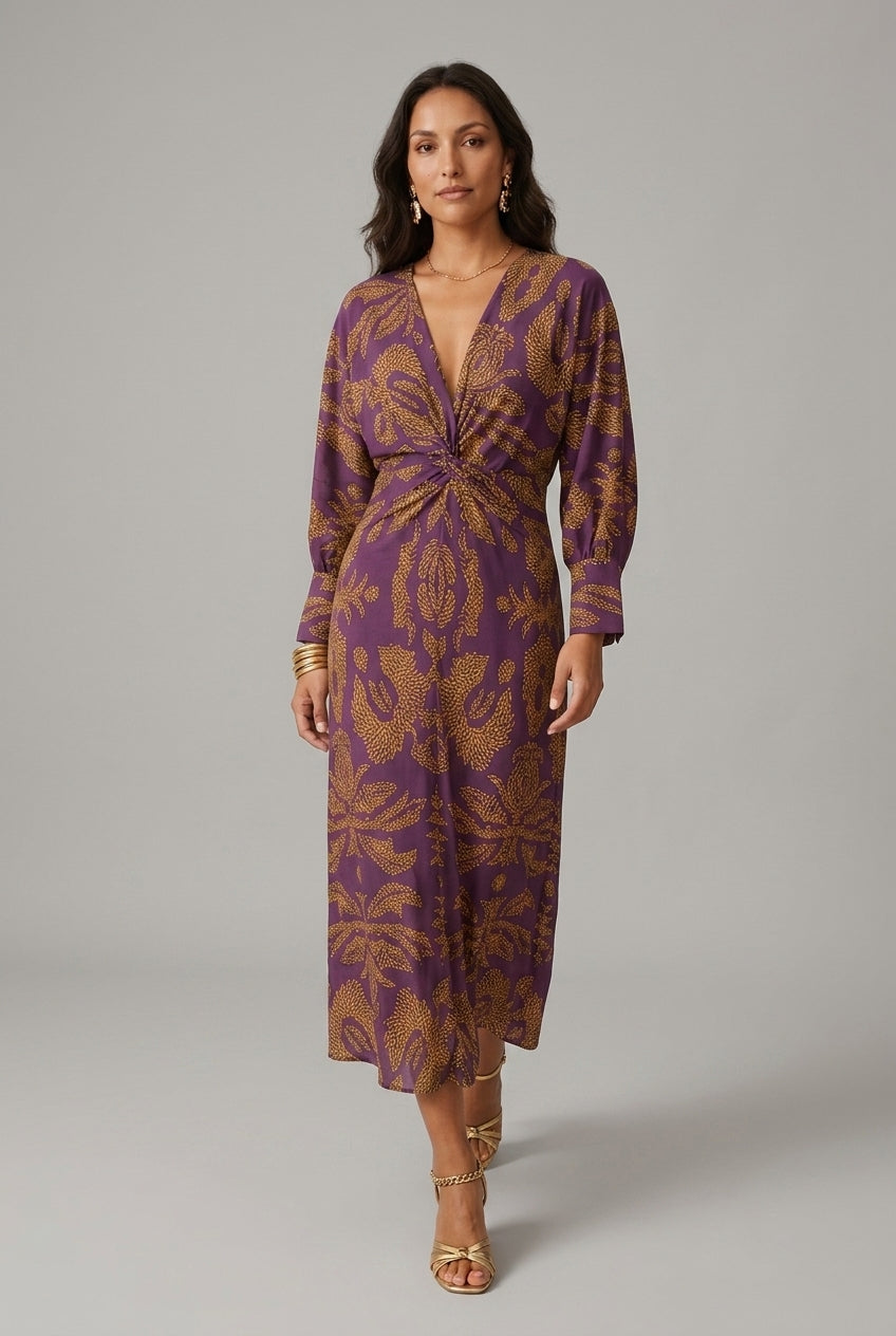 Ingeborg | Long Sleeve A-Line Maxi Dress
