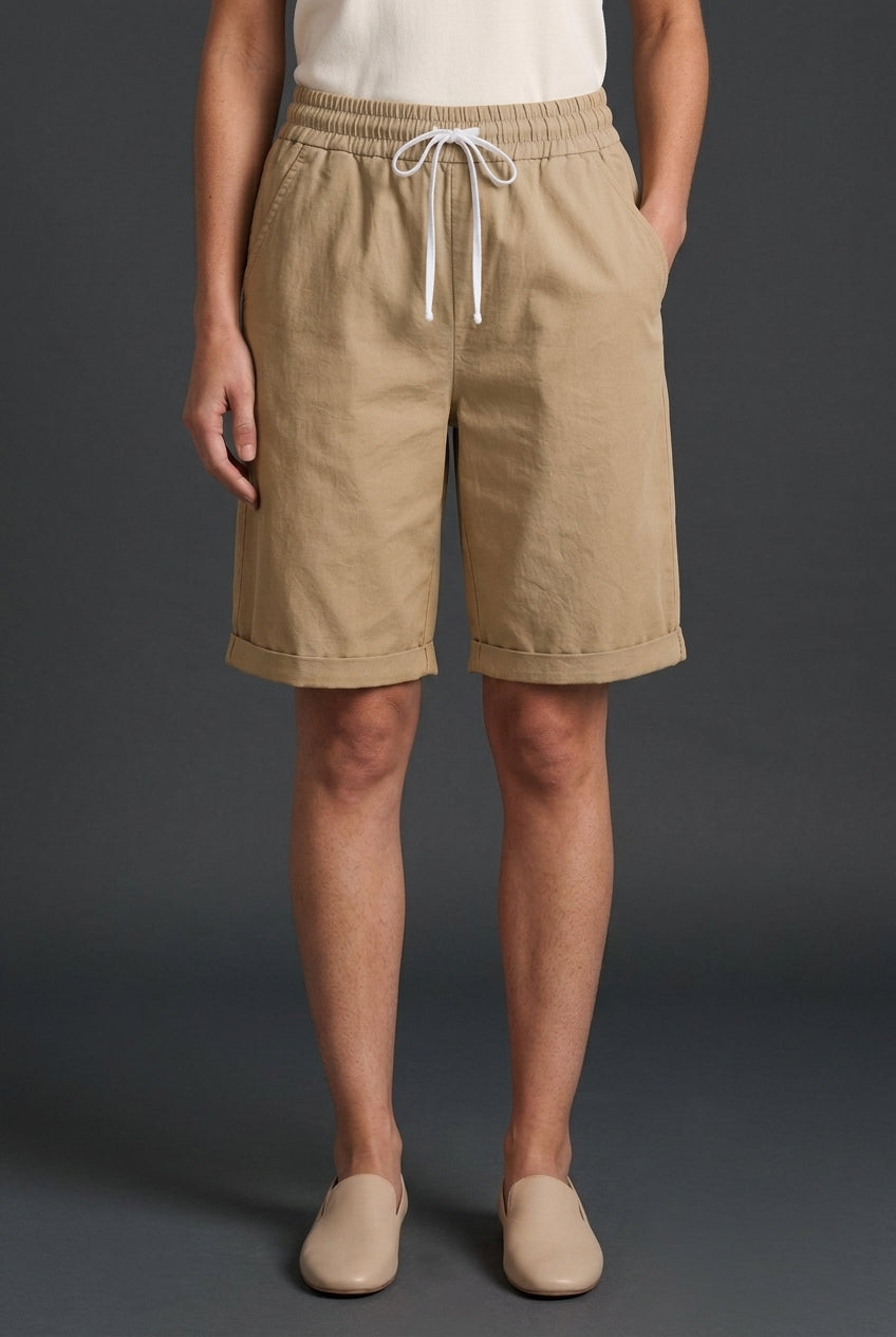 Summer Women's Relaxed Cotton Shorts with Pockets