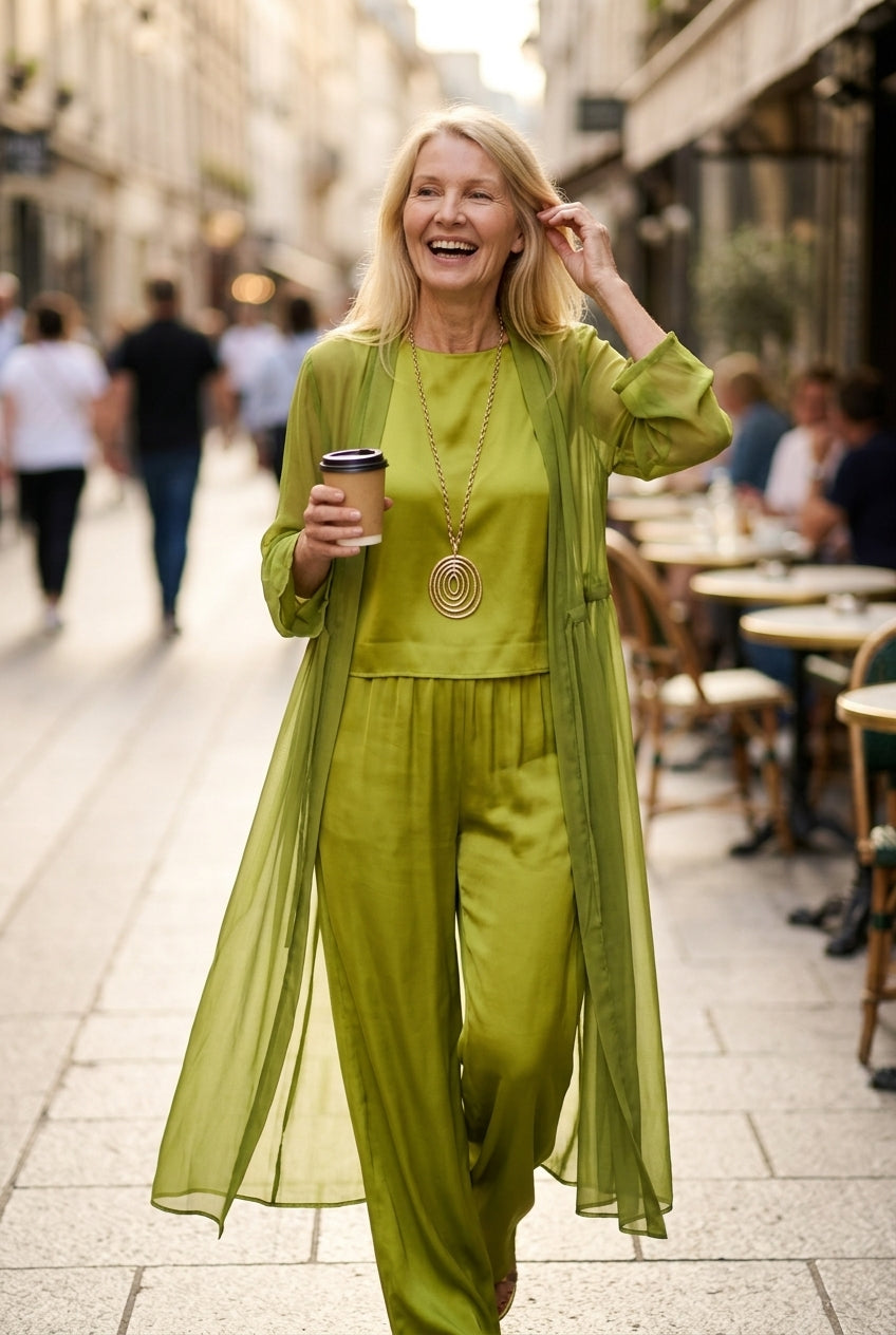 Elegant Three-Piece Set for Women, Sleeveless Top Wide-Leg Pants Lightweight Cardigan, for Work, Casual & Everyday Wear