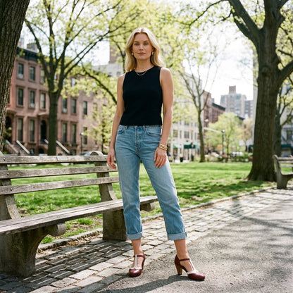 Rue | Brogue T-Strap Pump