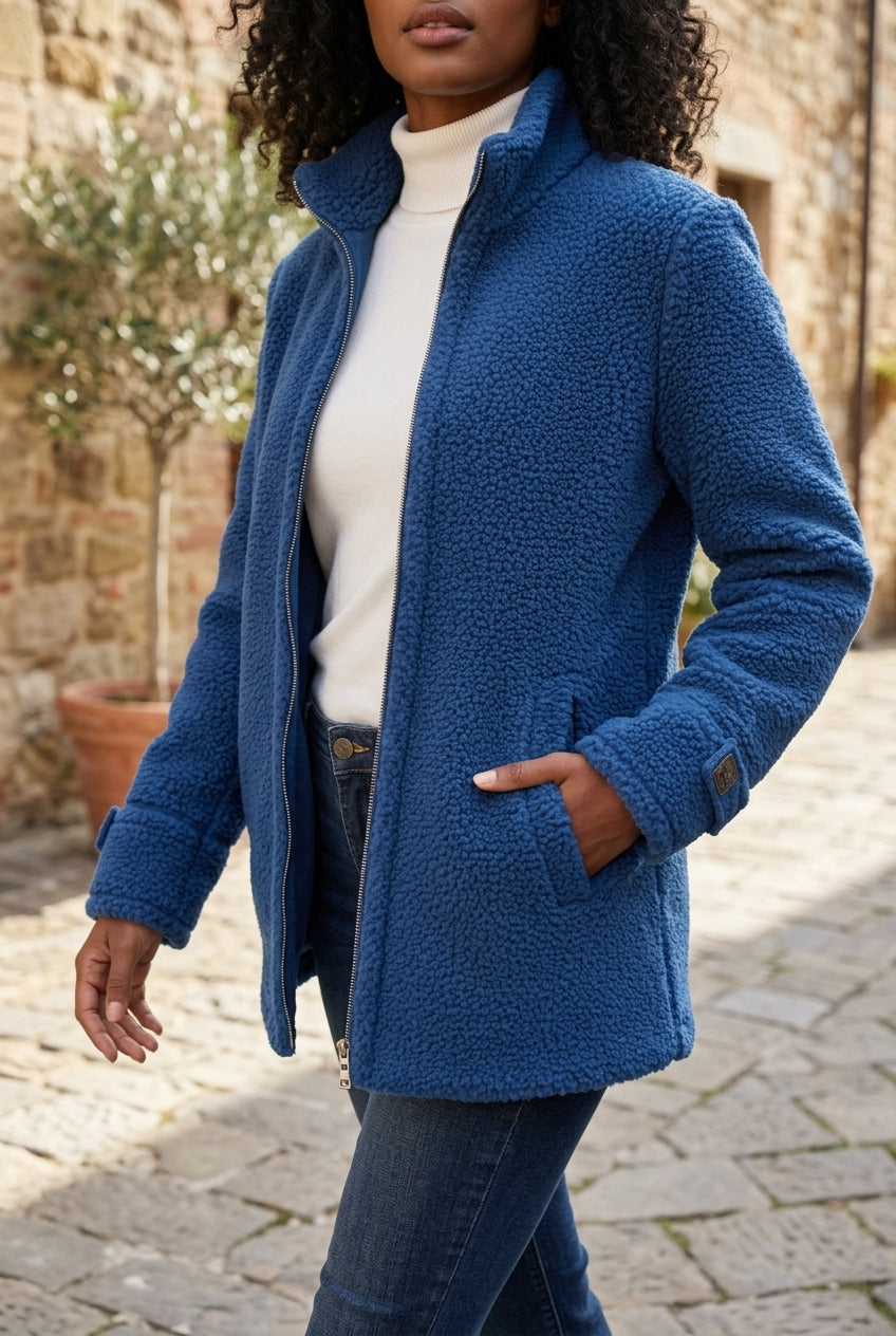 Nel | Sherpa Teddy Zip-Up Coat
