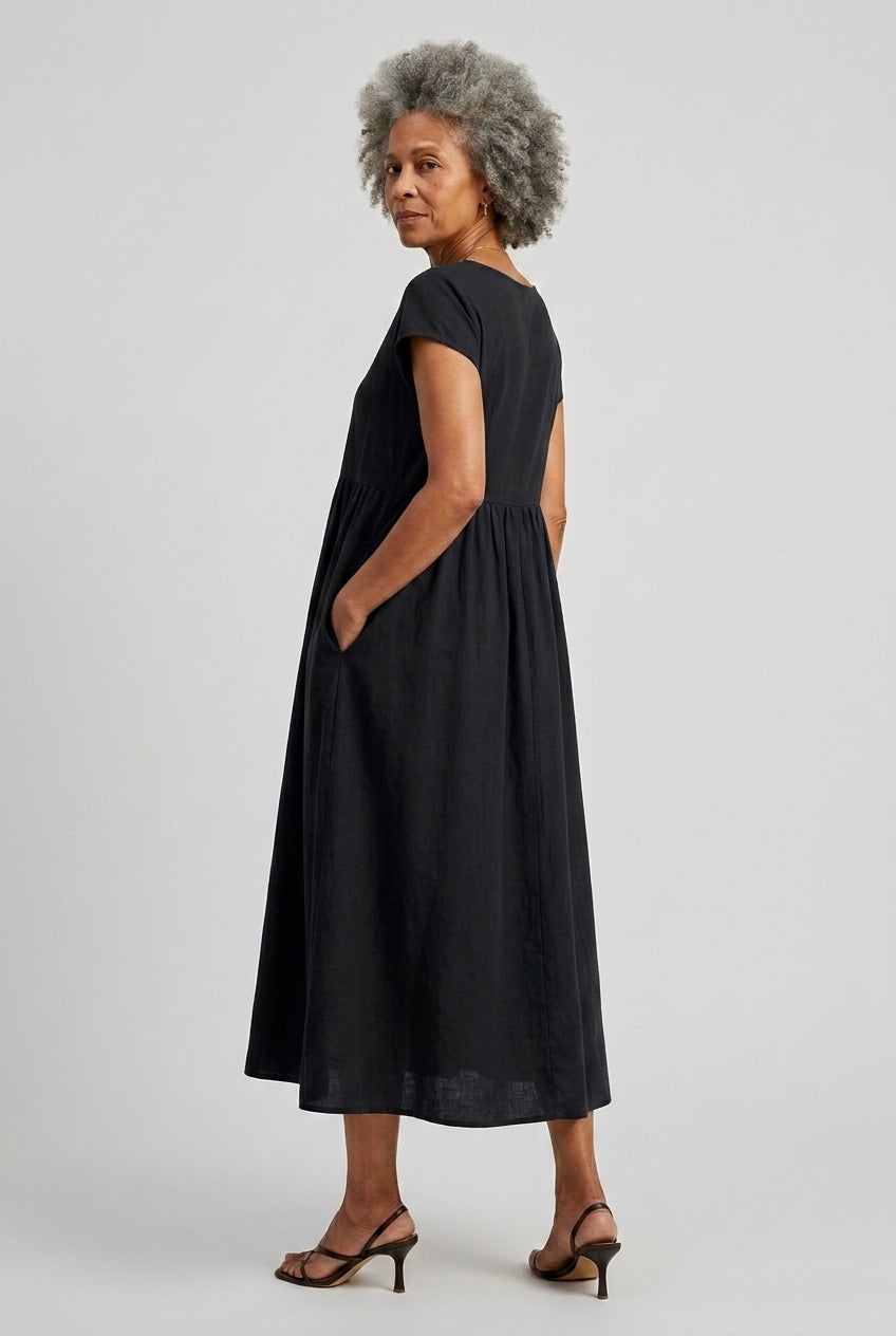 Wanda Sabelle | A-Line Midi Dress with Pockets