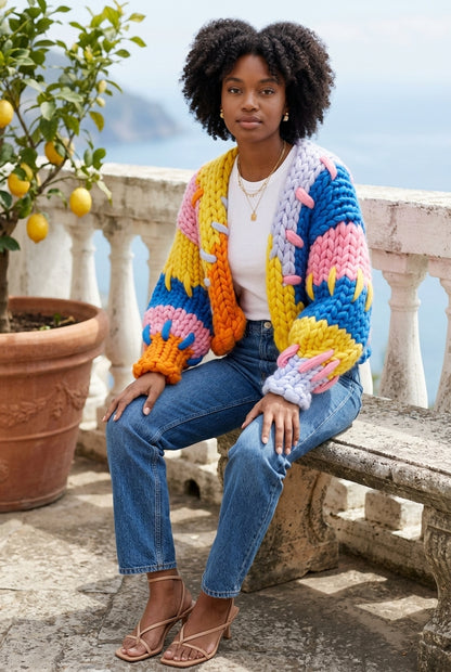 Adara | Color Block Wool Cardigan