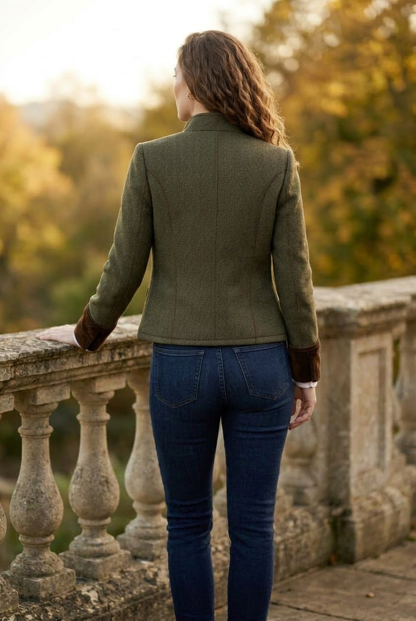 Karla | Herringbone Tweed Military Jacket