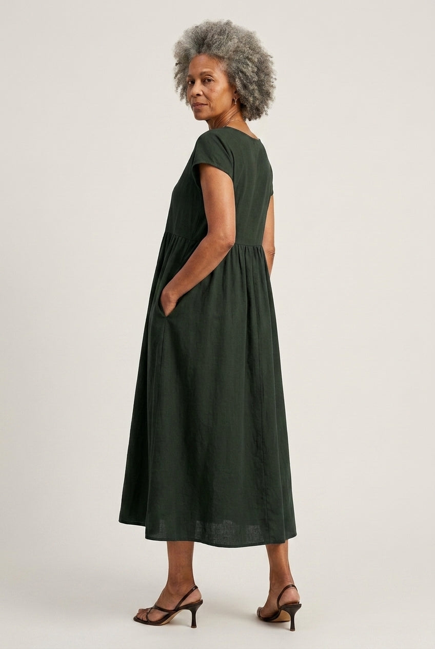 Wanda Sabelle | A-Line Midi Dress with Pockets