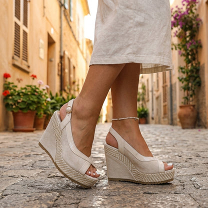 Danielle | Textured Slingback Wedge Heel
