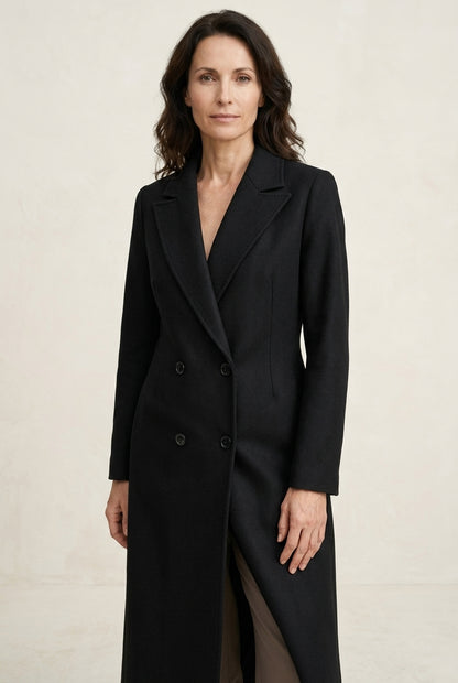 Mari | Women's Longline Winter Trench Coat with Pockets and Adjustable Belt