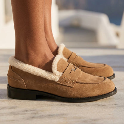 Rona | Fluffy Suede Loafer