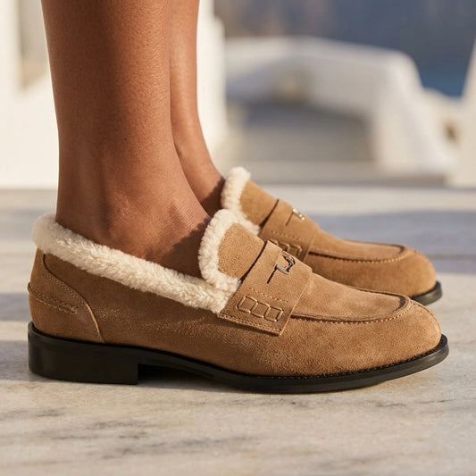 Rona | Fluffy Suede Loafer