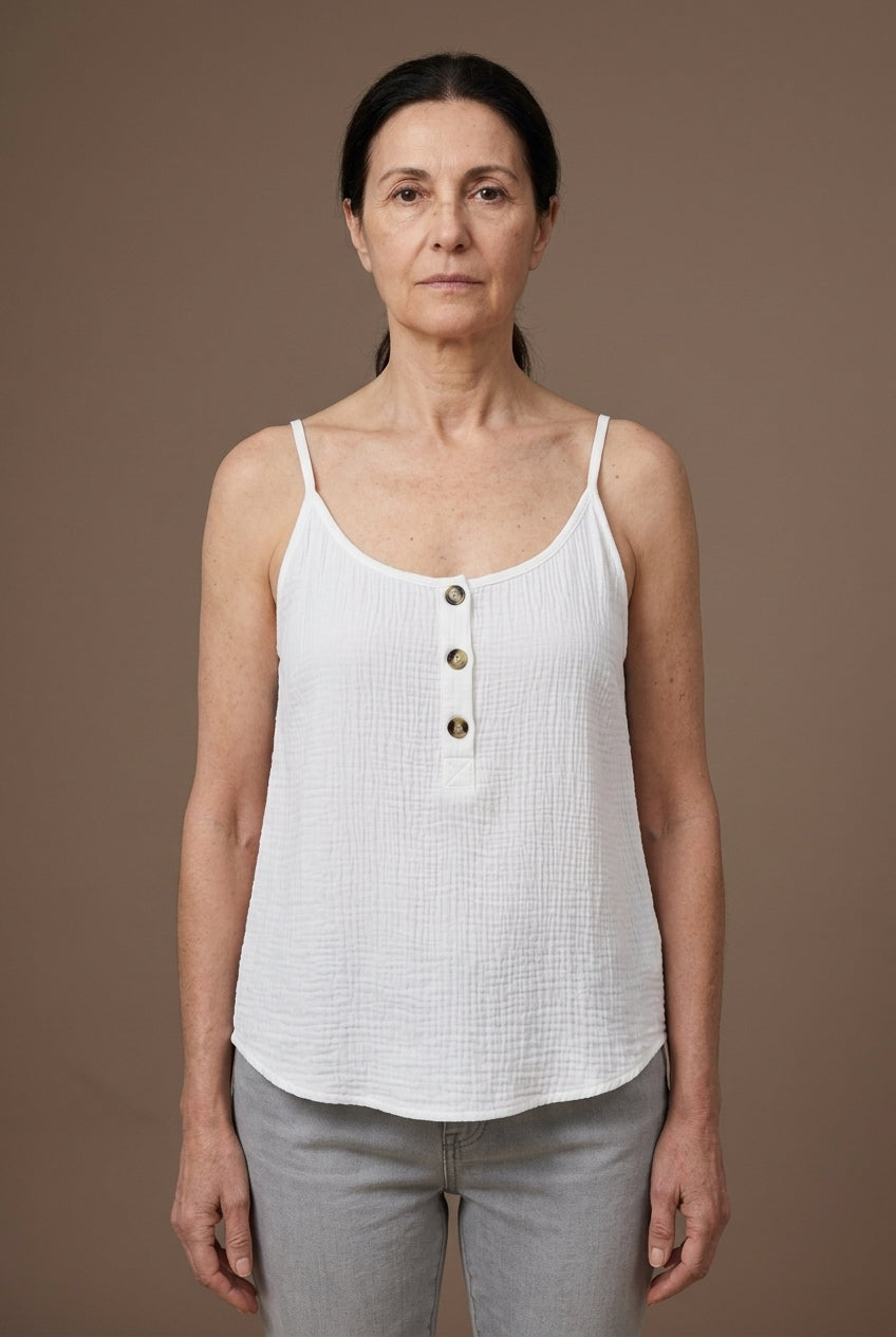 Elegant Button-Front Blouse for Women, Strap Detail Lightweight, for Work, Casual, Date Night & Everyday Wear