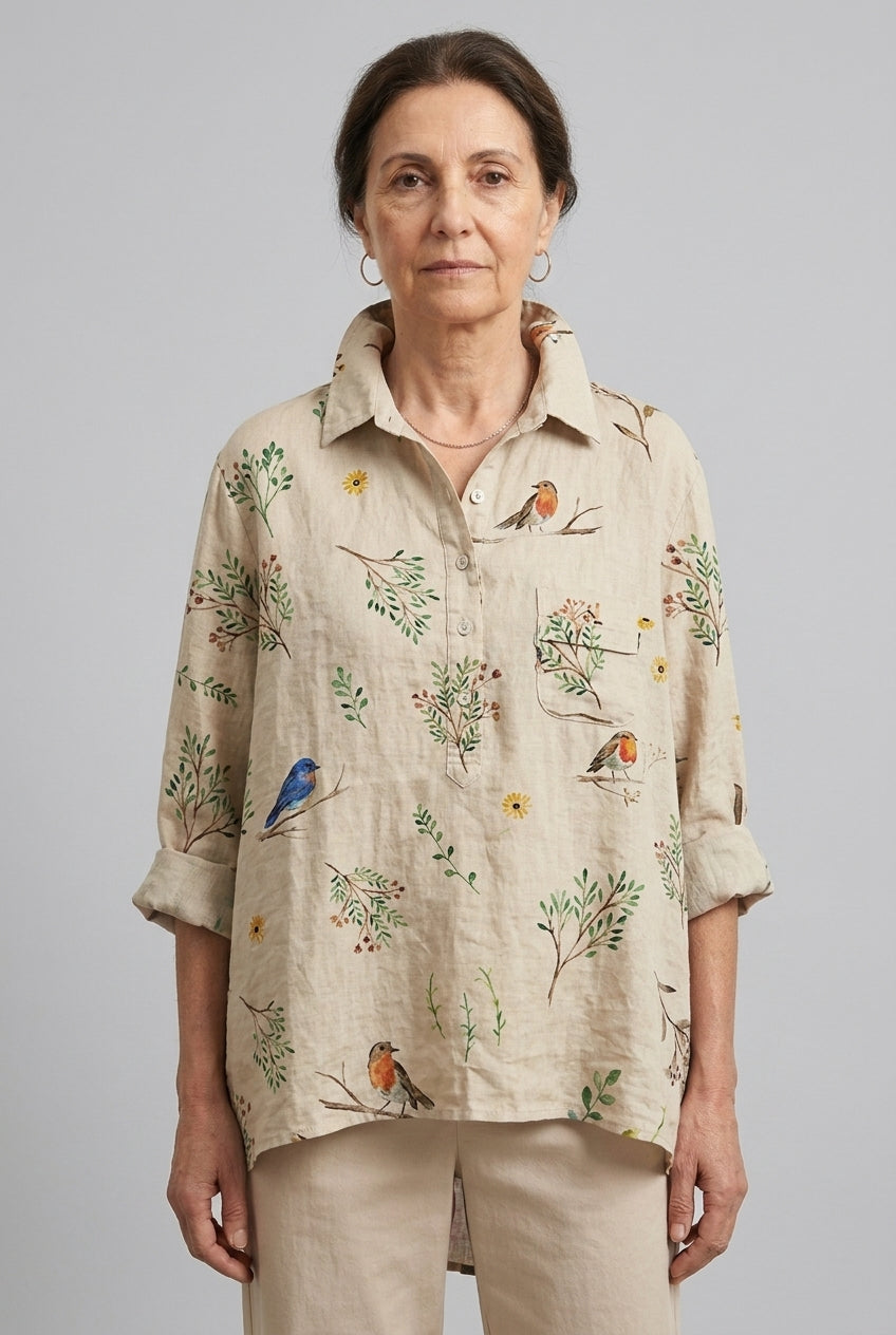 Gwyneth Helena | Floral Oversized Collar Blouse