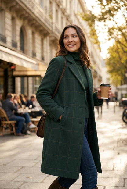 Maela | Women's Tailored Warm Fabric-Blend Overcoat with Pockets