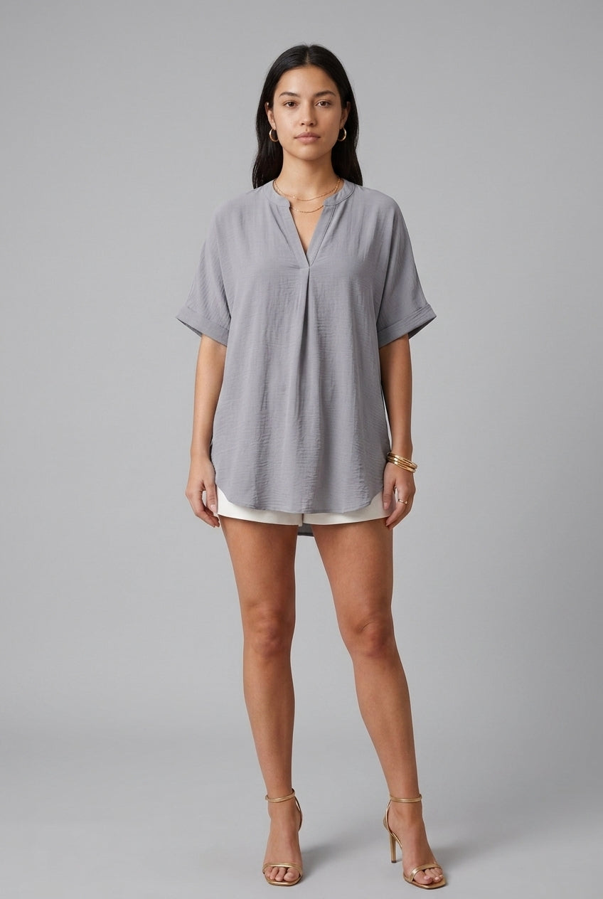 Fernanda | V-Neck Mid Sleeve Blouse