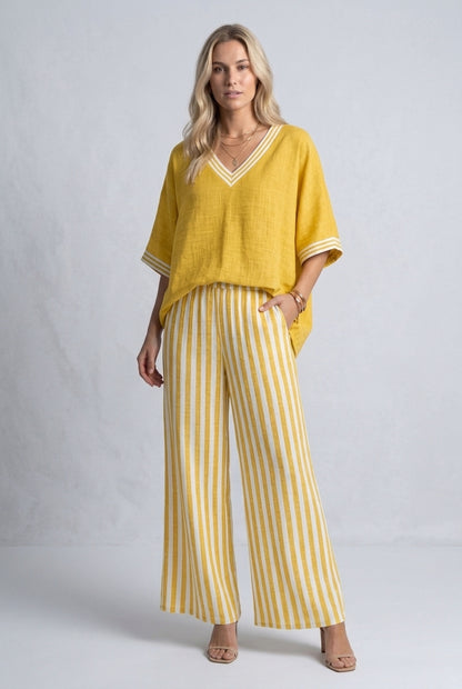 Mirren | Striped V-Neck Coordinated Set