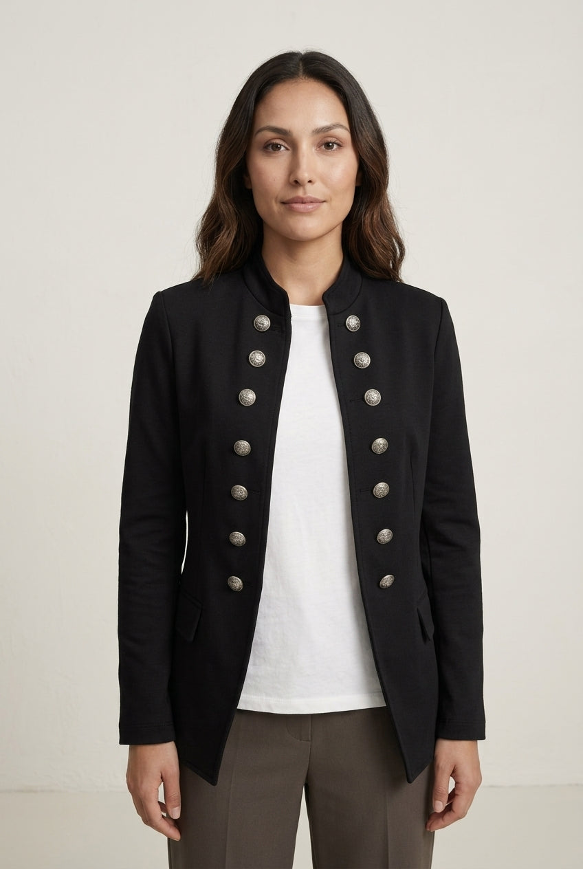 Azra | Women's Double Breasted Military Blazer Long Sleeve Tailored