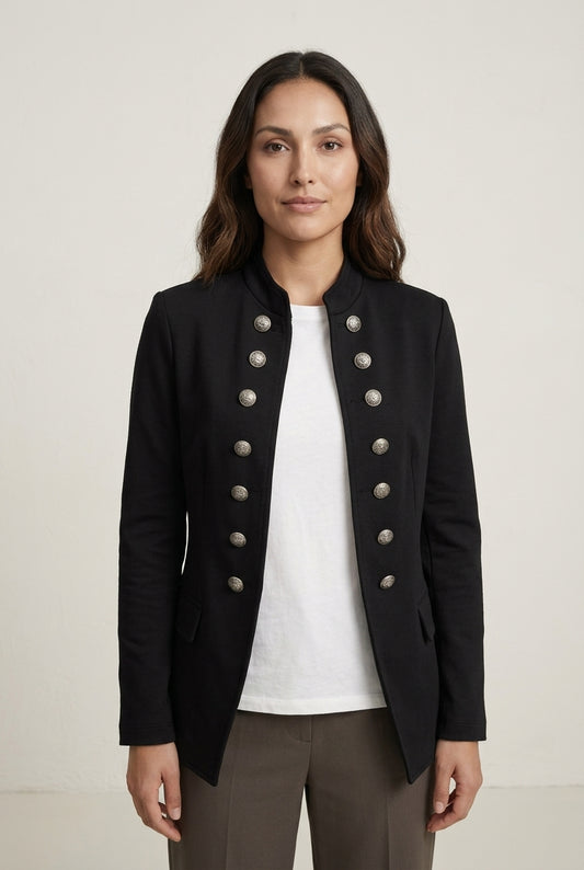 Azra | Women's Double Breasted Military Blazer Long Sleeve Tailored