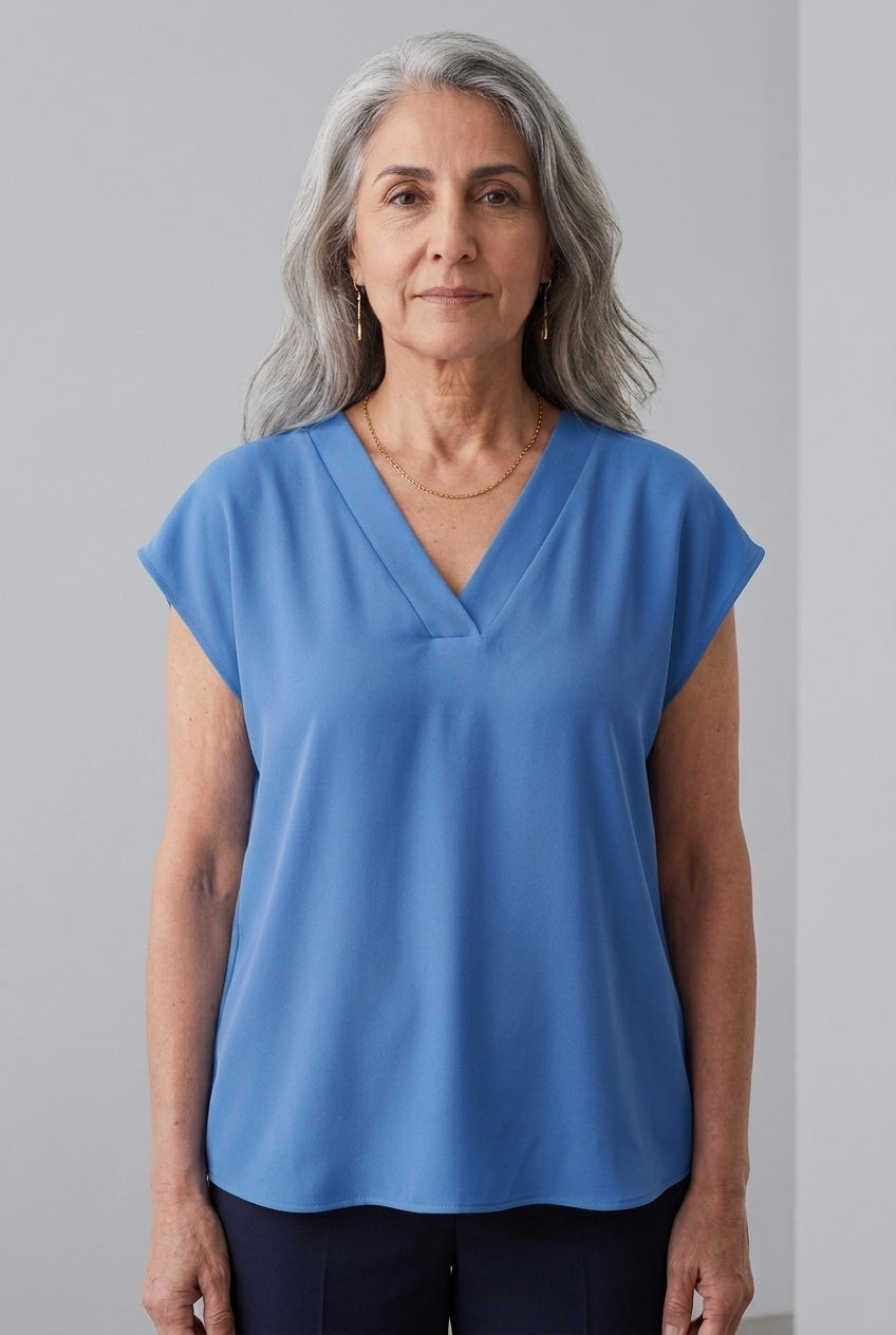 Malvina | V-Neck Short Sleeve Top