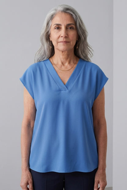 Malvina | V-Neck Short Sleeve Top