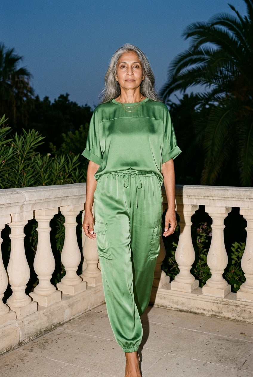 Luxe Flowing Two Piece Set for Women, Relaxed Vintage-Inspired Breathable, for Casual, Evening & Everyday Wear