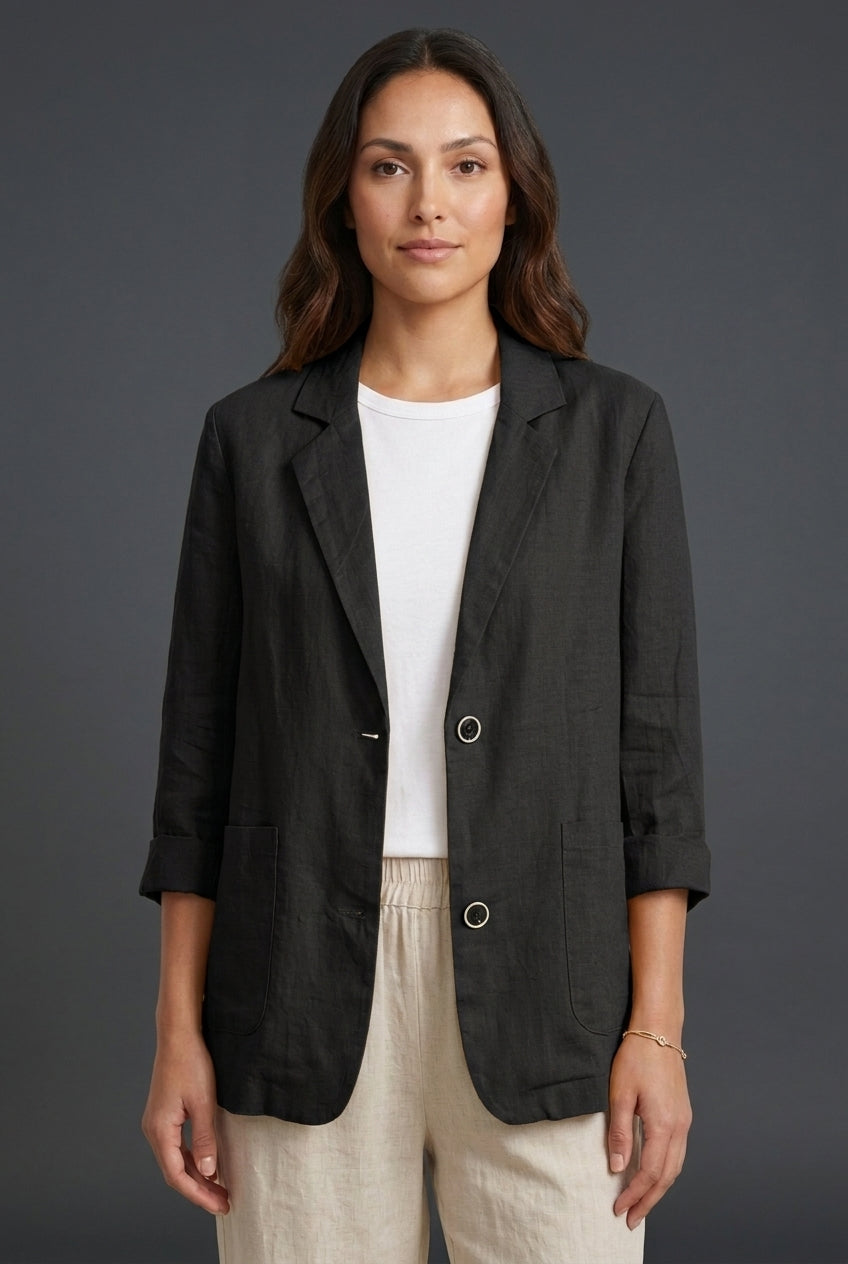 Gia | Women's Double Breasted Tailored Long Sleeve Blazer with Notched Lapels