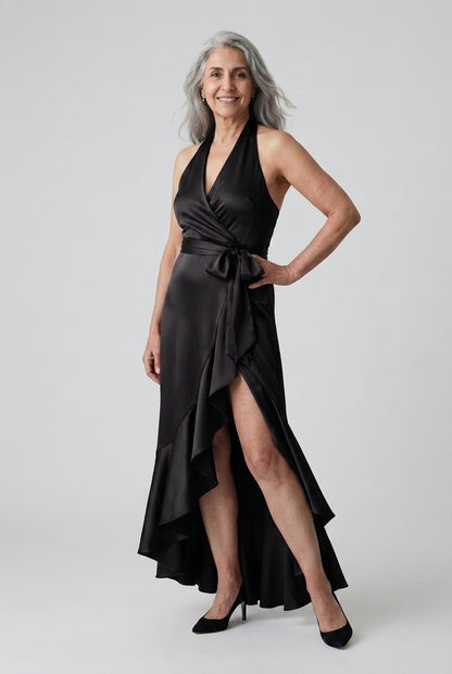 Neve Berenice | Halter Wrap Maxi Dress