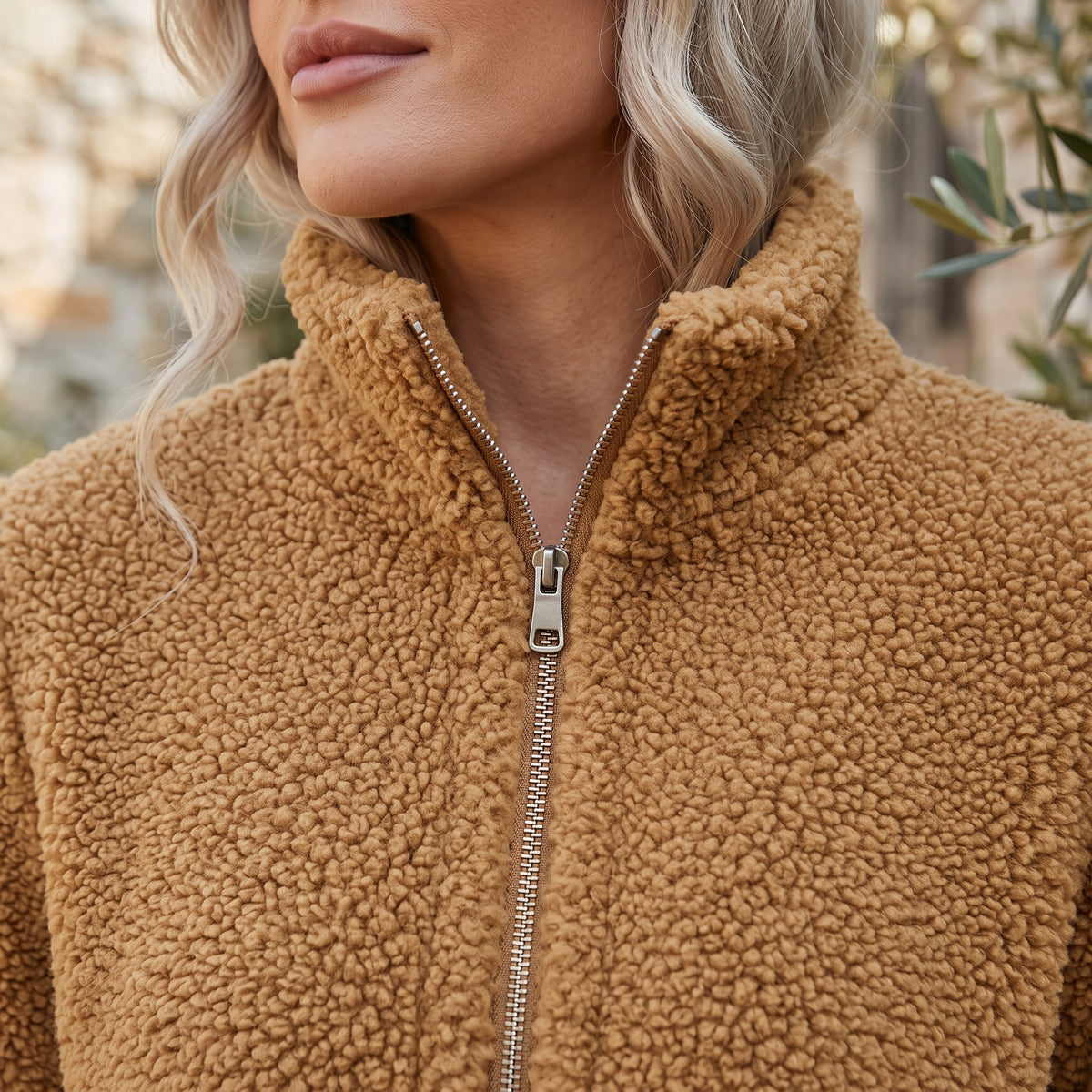 Nel | Sherpa Teddy Zip-Up Coat