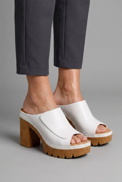 Classic Premium Platform Heels for Women, Slip-On Strap Supportive Sole Wide Heel Base, for Work, Date Night, Party & Ev