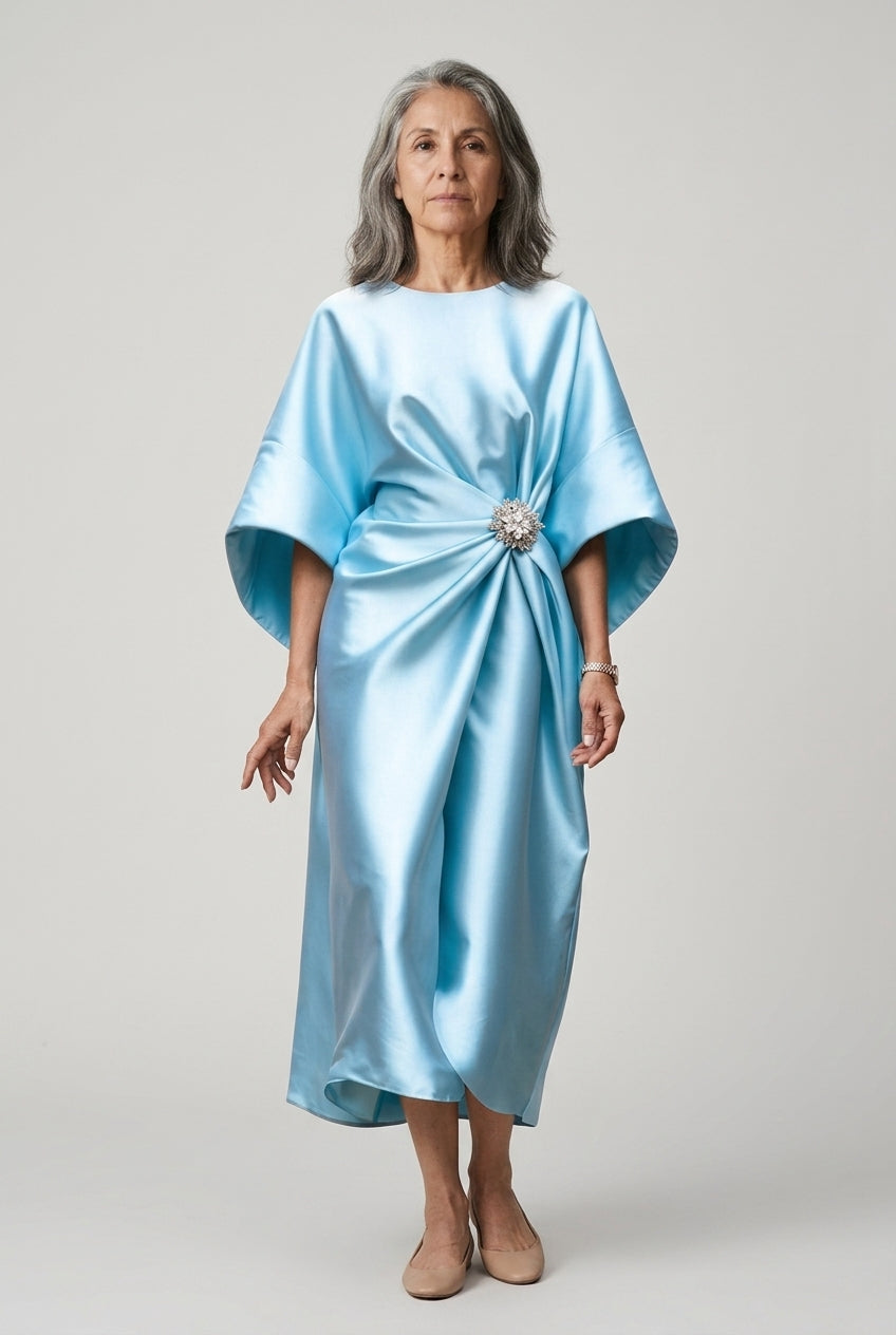 Maple | Wide Sleeve Satin Dress
