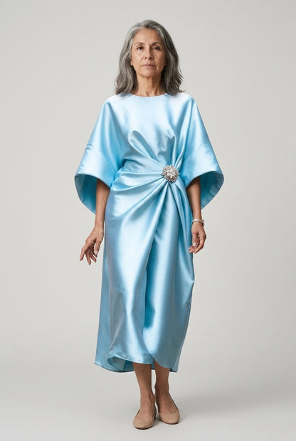 Maple | Wide Sleeve Satin Dress