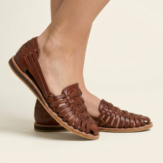 Faustine Armelle | Woven Open-Toe Flat Sandals
