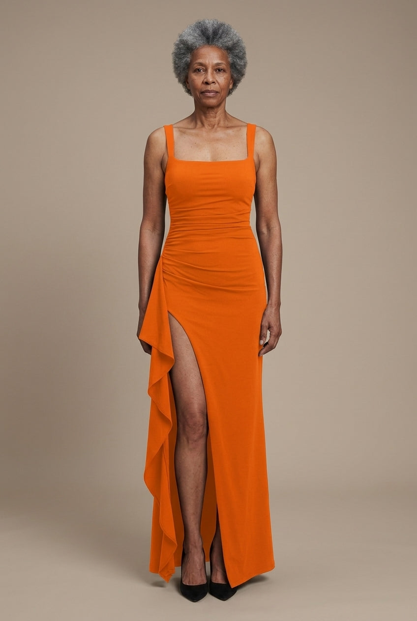 Elegant Open-Back Maxi Dress for Women, Flowing Lightweight Long-Sleeve, for Weddings, Evening & Special Occasions