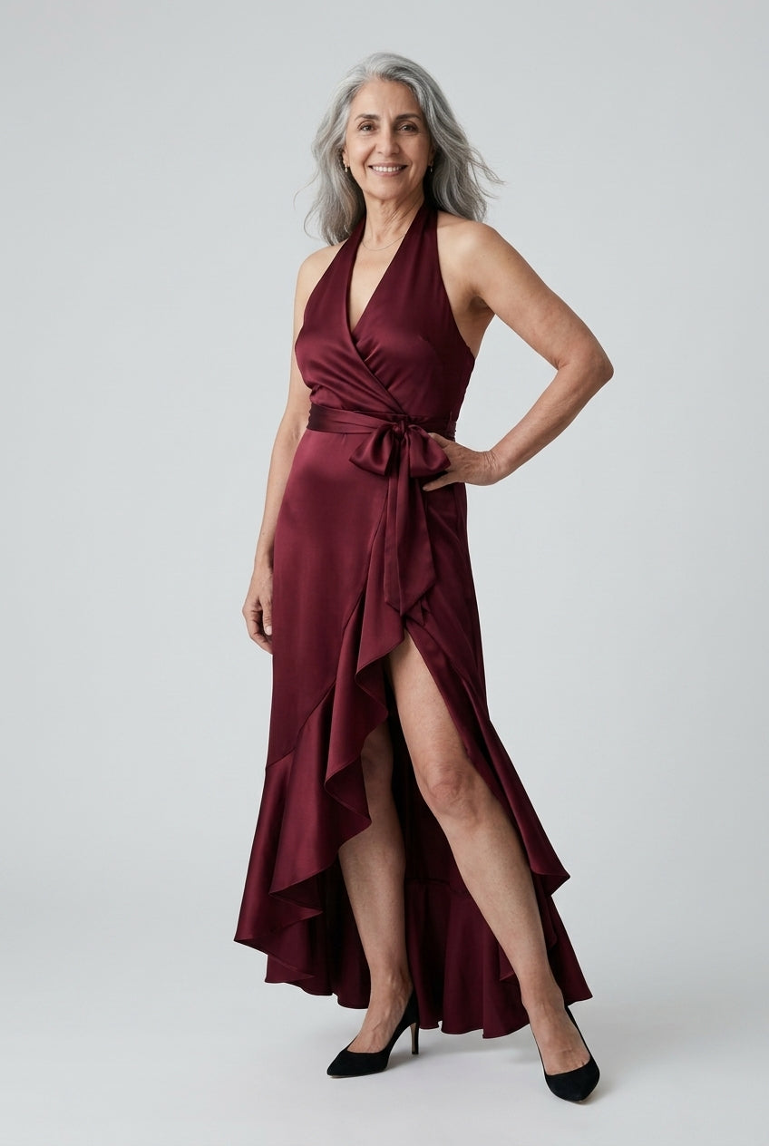 Neve Berenice | Halter Wrap Maxi Dress