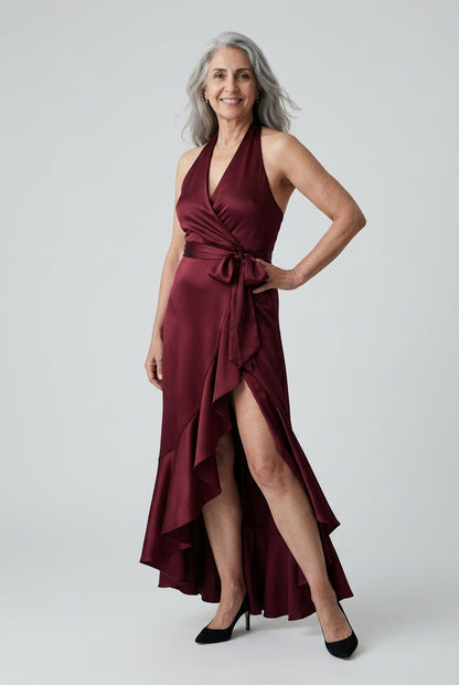 Neve Berenice | Halter Wrap Maxi Dress