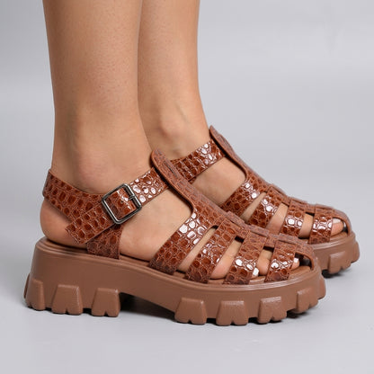 Vespera Clarissa | Croc Gladiator Sandals