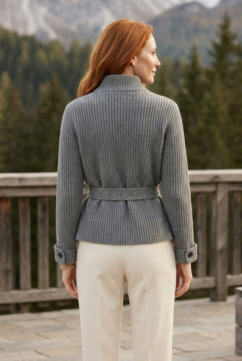 Xenya | Chunky Wool Belted Cardigan