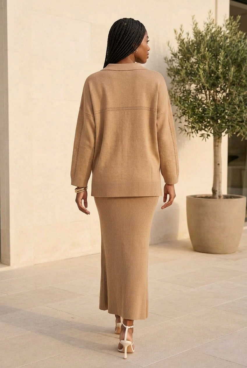 Emina | Sleeveless Crew Neck Sweater Set