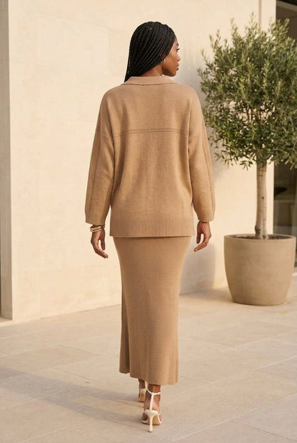 Emina | Sleeveless Crew Neck Sweater Set