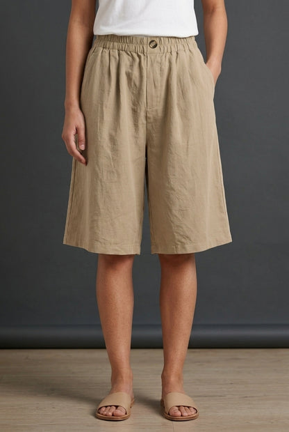 Casual Oversized Shorts for Women, Cotton Relaxed Fit Breathable Summer, for Beach, Weekend & Everyday Wear