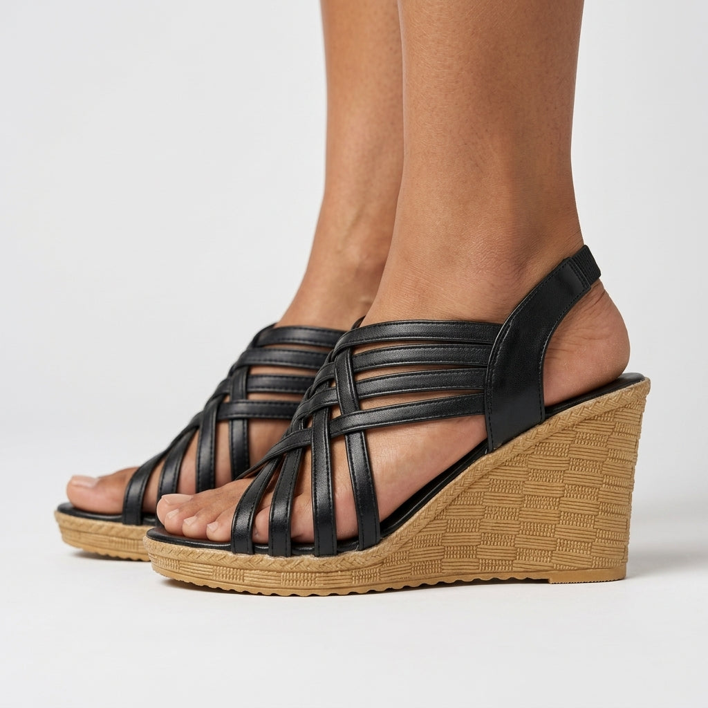 Francine | Woven Cross-Strap Wedge Sandal