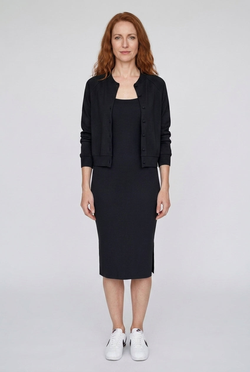 Elegant Midi Dress with Cardigan Set for Women, Tailored Silhouette Soft Premium Fabric, for Work, Office, Brunch & Ever