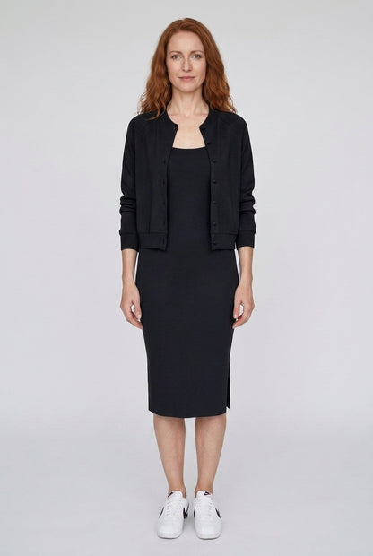 Elegant Midi Dress with Cardigan Set for Women, Tailored Silhouette Soft Premium Fabric, for Work, Office, Brunch & Ever