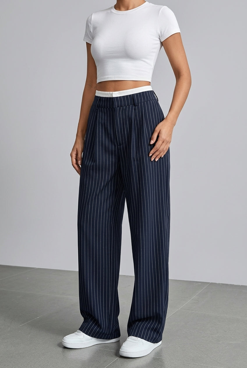 Marta | Striped Wide-Leg Trousers