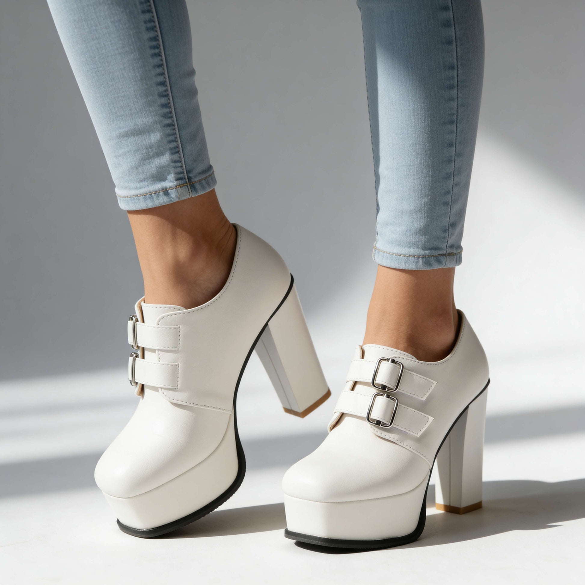 Lisbeth | Double Buckle Platform Heel