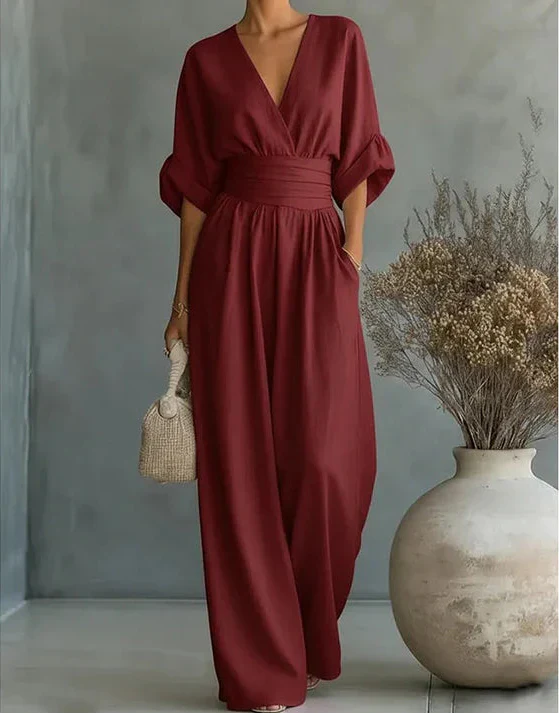 Cassandra | Wrap Wide-Leg Jumpsuit