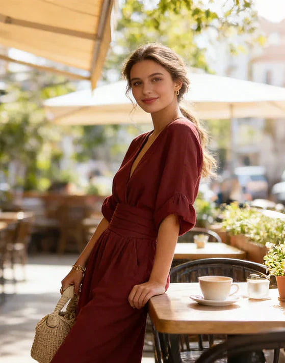 Cassandra | Wrap Wide-Leg Jumpsuit