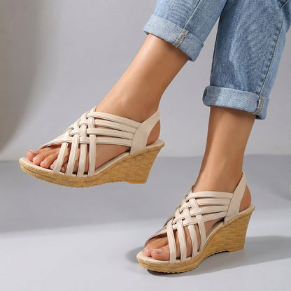 Francine | Woven Cross-Strap Wedge Sandal