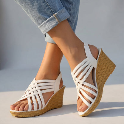 Francine | Woven Cross-Strap Wedge Sandal